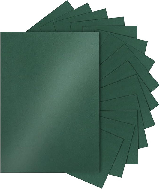 Silunkia 28 Sheets Christmas Green Shimmer Cardstock 8.5 x 11 Craft Paper, 92lb Premium Paper Card Stock for DIY Cards Making, Anniversaries, Wedding Invitations, Greeting Cards