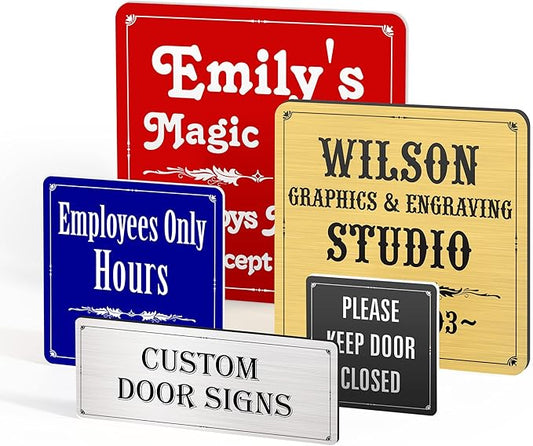 Custom Office Door Signs - Personalized Name Plates for Doors - Professional Office Signs - Square