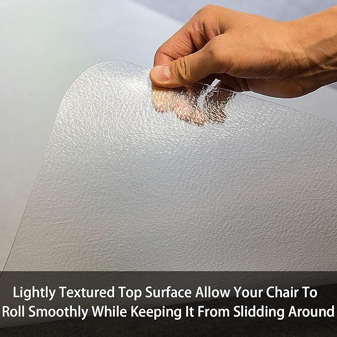 HOMEK Chair Mat for Hardwood Floor, 53”x 45” Office Chair Mat, Floor Mat for Office Chair, Clear Desk Chair Floor Mat for Computer Desk