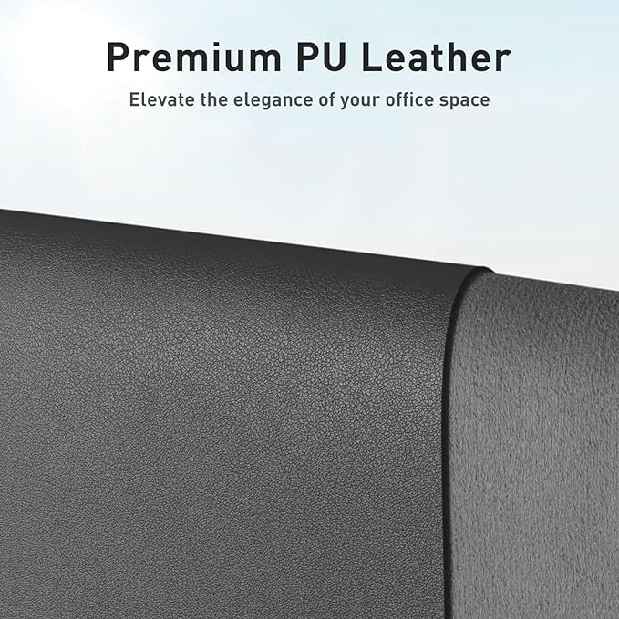 Aothia Leather Desk Pad Protector, Mouse Pad, Office Desk Mat, Non-Slip PU Leather Desk Blotter, Laptop Desk Pad, Waterproof Desk Writing Pad for Office and Home (Gray,23.6" x 13.7")