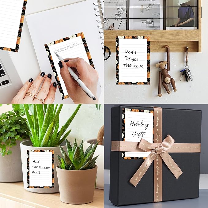 SXboxing Sticky Notes 4X6 Inches, 2 Pack Large Cute Self-Stick Pads, Bright Funny Memo Pads Easy to Stick for Home, Office Cute Pumpkin