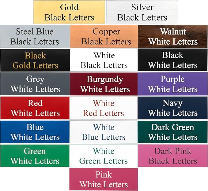 Office Desk Name Plate or Wall/Door Sign - 2x8 or 2x10 - Laser Engraved Sign - CUSTOMIZE. Holder available. Available in 21 colors and 17 fonts. Great gift idea - 10 Tags
