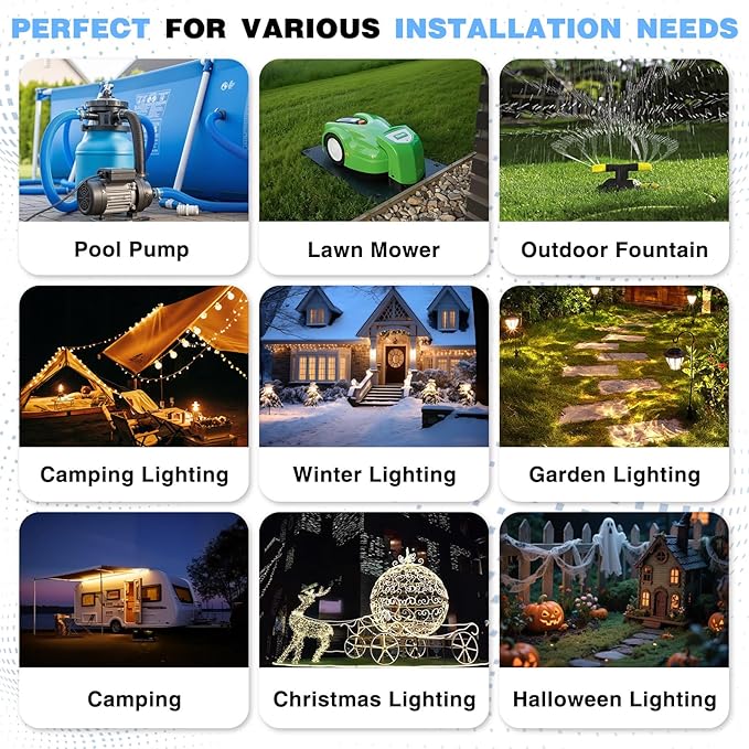 Flemoon [3 Pack] Outdoor Extension Cord Waterproof Cover, Weatherproof Electrical Connection Box for Outdoor Plug, Outlet, Outdoor Outlet, Socket, Halloween, Christmas Holiday Decoration Light, Brown