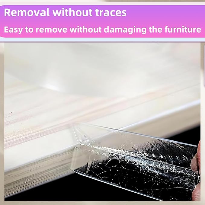 Clear Self Adhesive Edge,1.18in Width x118.2in Length,(3cmx3m) Self-Adhesive Table Edge Guard,Sharp Edge Wrap Cover Tape，Furniture Corner Protectors (thk: 2mm)