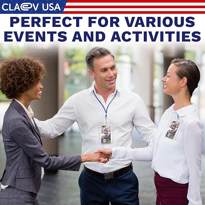 Claev Fast Seal Vertical 4x6 Passport & Card Holders (4x6 Extra Large (XXL), 250 Pack), Clear Waterproof ID Plastic Name Card Badge Holders for Travel, Conferences, Conventions