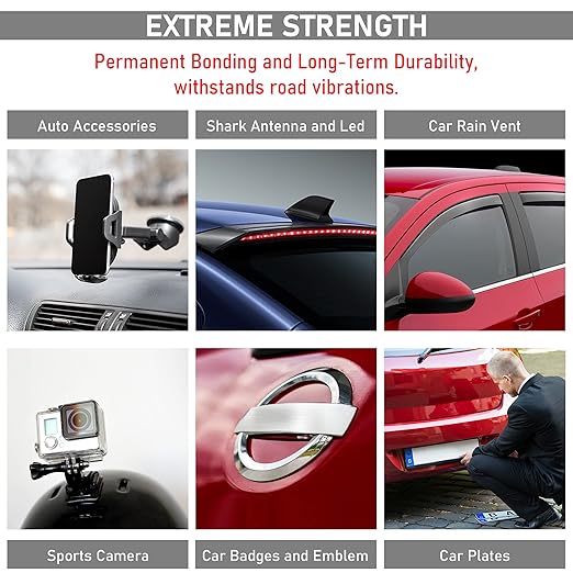 CANOPUS Double Sided Tape, 5952 Heavy Duty Mounting Tape, Strong Bond & Weatherproof Seal Strip for Automotive Mounting, Picture and Photo Frame, Poster, Craft, 0.75 in x 45 ft, Black, Made in USA