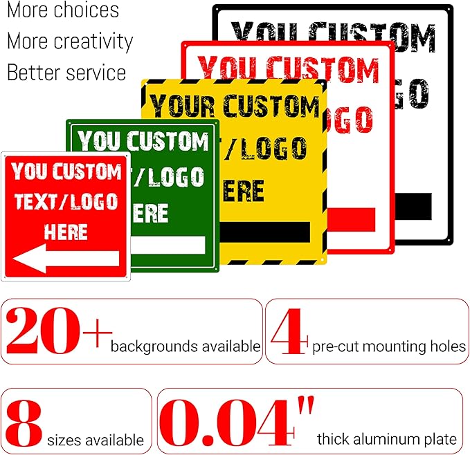 Custom Square Arrow Signs - 12 * 12 inches - Customizable size/color, for shopping mall and office directions