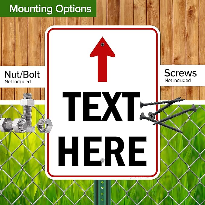 Custom Arrow,Custom Directional Sign, Up Arrow,18x24 Inches, Rust Free .063 Aluminum, Fade Resistant, Made in USA by My Sign Center