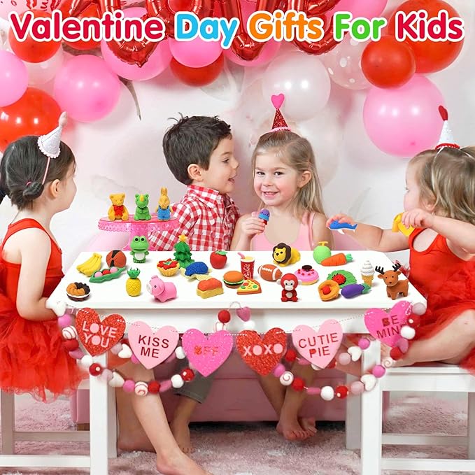 50 Pack Pencil Erasers Animal Eraser for Kids Puzzle Erasers 3D Mini Food Sport Fruit Take Apart Eraser Classroom Rewards Game Prizes Treasure Box Party Favors for Kid Gifts Easter Egg Fillers