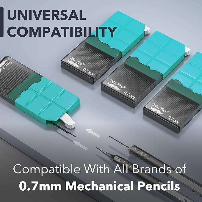 Mr. Pen- 0.7 Lead Refills, HB, Medium, 480 pcs (120 pcs per Tube), 0.7mm Lead Refills