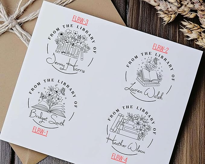 EXLIBRIS Custom Book Embosser - Library Stamp, Monogram Embosser (2")