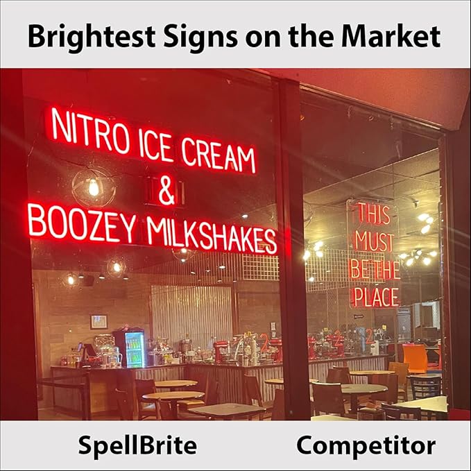 SpellBrite EXIT Sign | Directional Sign with Neon Look, Blue LED Light Source | 14.1" x 6.3"