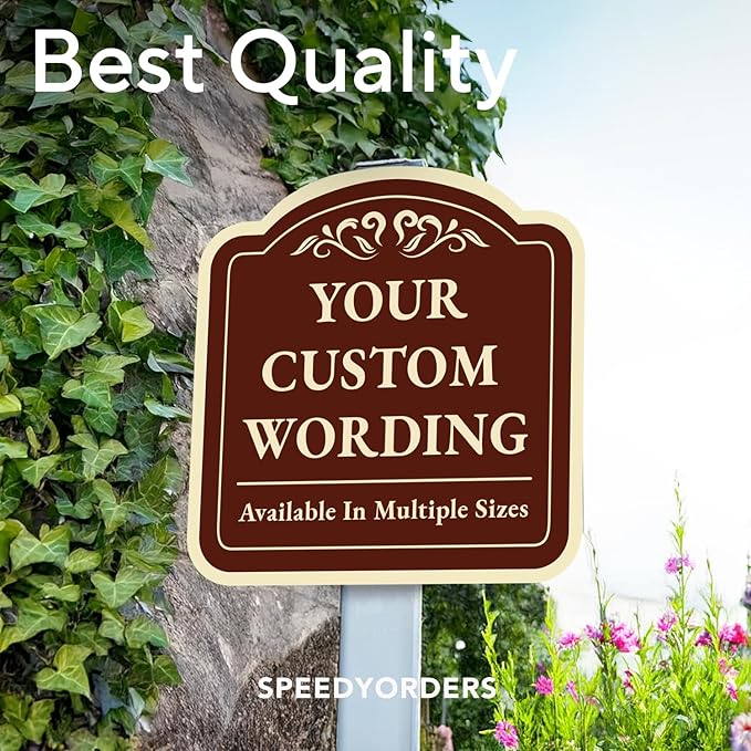 Custom Decorative Outdoor Metal Sign - Personalized Aluminum Driveway Sign, Waterproof, Made In USA - Design 1 Red Brick 24x24 In