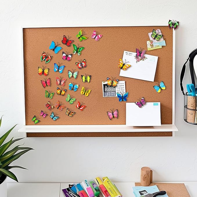 50Packs Butterfly Thumb Tacks Decorative Push Pins Cute Thumb Tacks Red Pushpins for Cork Board Thumbtacks for Hanging for Board Bulletin Wall in Cubicle Office Cubicle Decor Decorations
