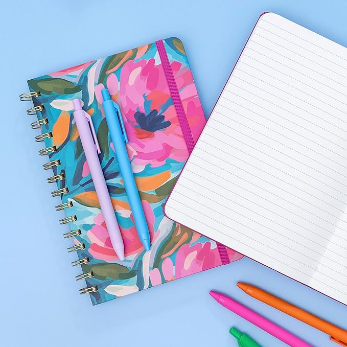 PAPERAGE Lined Spiral Journal Notebook, (Blush), 160 Pages, Hardcover Journal for Women & Men, Medium 5.5 in x 8 in - 100 GSM, Thick Paper, Spiral Notebook for Work, School & Journaling