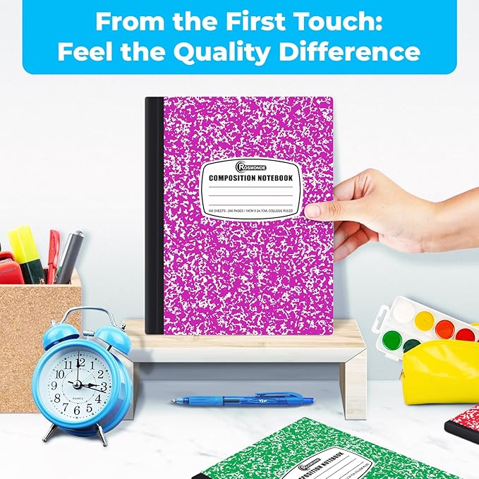Rosmonde 1000 Pack (Pallet) Composition Notebook Bulk, College Ruled, Pallet of Composition Notebooks, 200 Pages (100 Sheets), 9-3/4 x 7-1/2, Bulk Notebooks for School & Office, 4-7 Days Transit