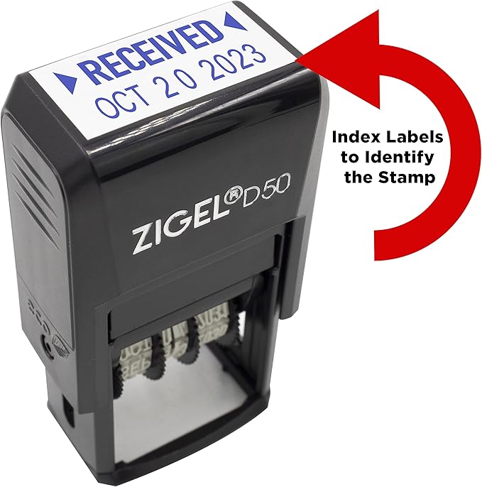 ZIGEL D50 Date Stamp with MAILED - Self Inking Date Stamp - Blue