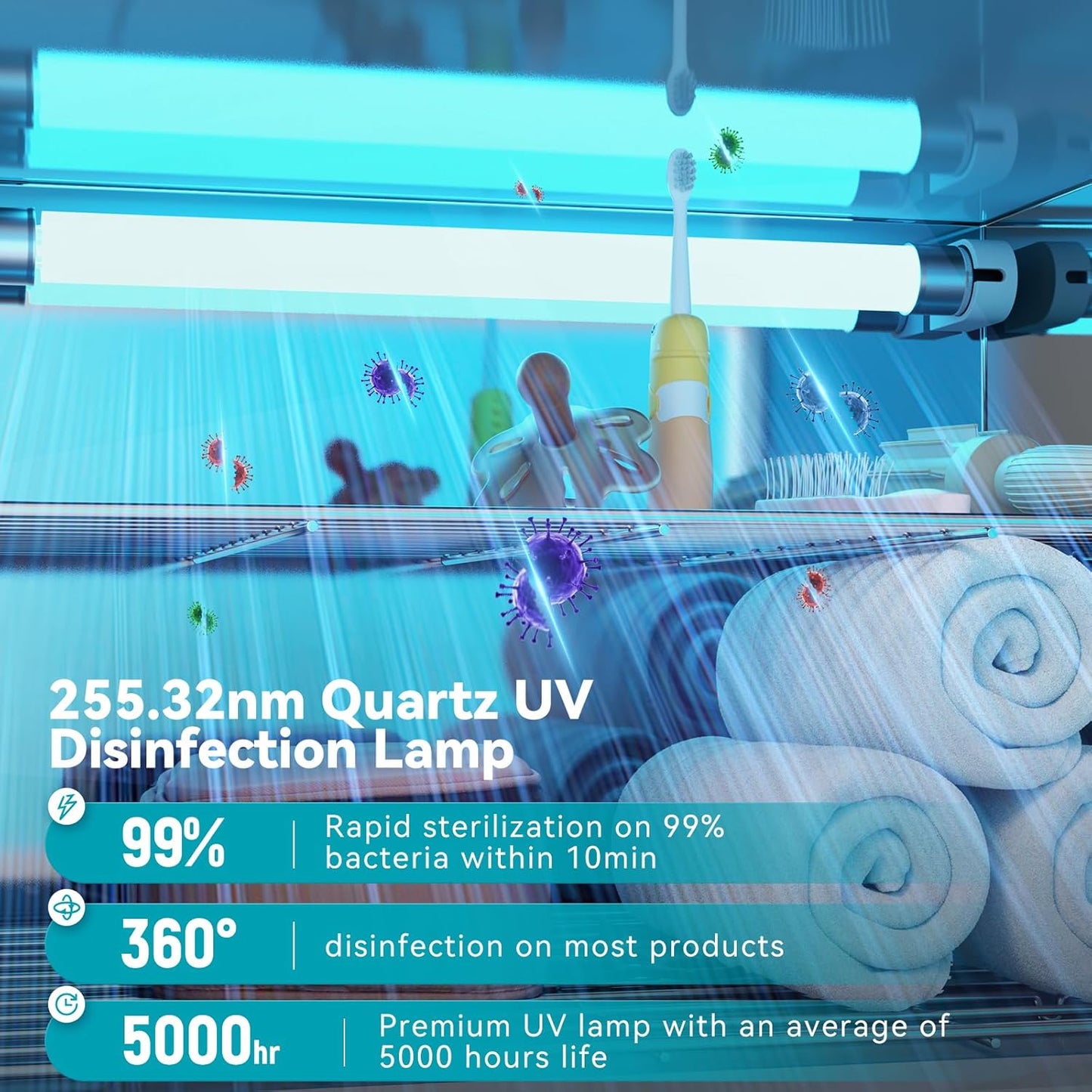 Professional U&V Ster&ilizer Nail Tool Dis&infection Cabinet, 11L U&V Light Equipment for Esthetician, Sani&tizer Box Cleaning Machine with Time Setting for Manicurist,Spa,Tattoo,Barber&Salon