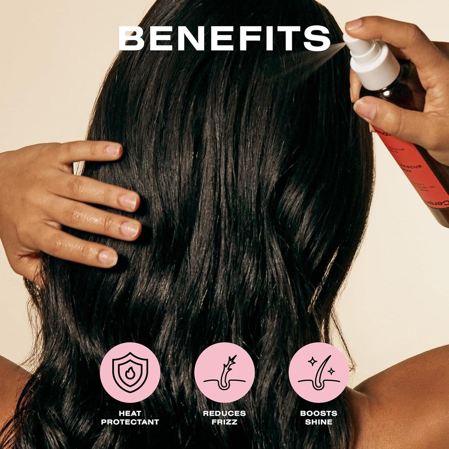 Ceremonia Guava Rescue Spray Superfruit Guava Detangler with UV & Heat Protection, 6.7 Fl Oz | 200 mL