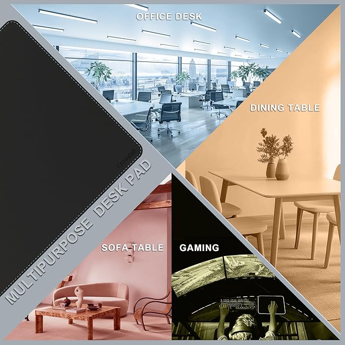 CENNBIE HUGE180 70.8" x 47" Black Leather Desk Mat for Conference Table, Dining Table, Work Table, Banquet Tables, Library Table