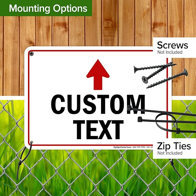 Custom Arrow,Custom Directional Sign, Up Arrow,7x10 Inches, 55 mil thick HDPE (high density polyethylene) Made in USA by My Sign Center