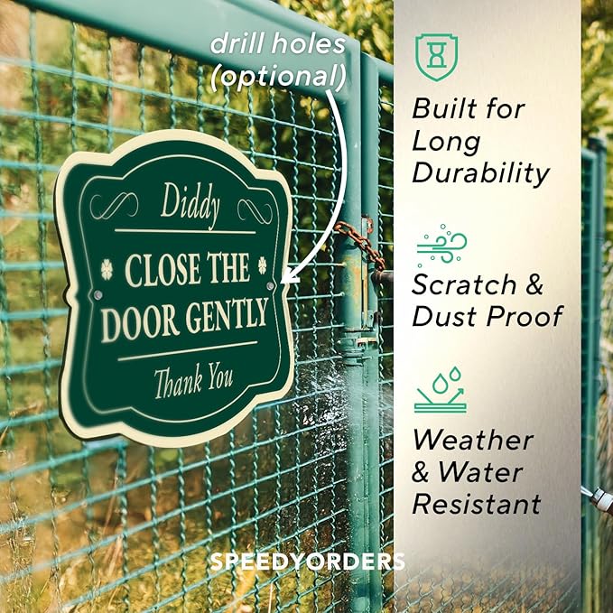 Custom Decorative Outdoor Signs, Personalized Aluminum Signs, Heavyweight, Driveway Sized, Waterproof, Made In USA, Forest Green, 18x12 In