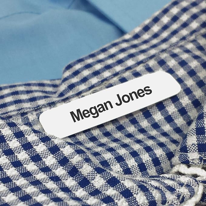 50 Printed Iron-on Name Labels/Tags for School, Care, Nursing or Camp