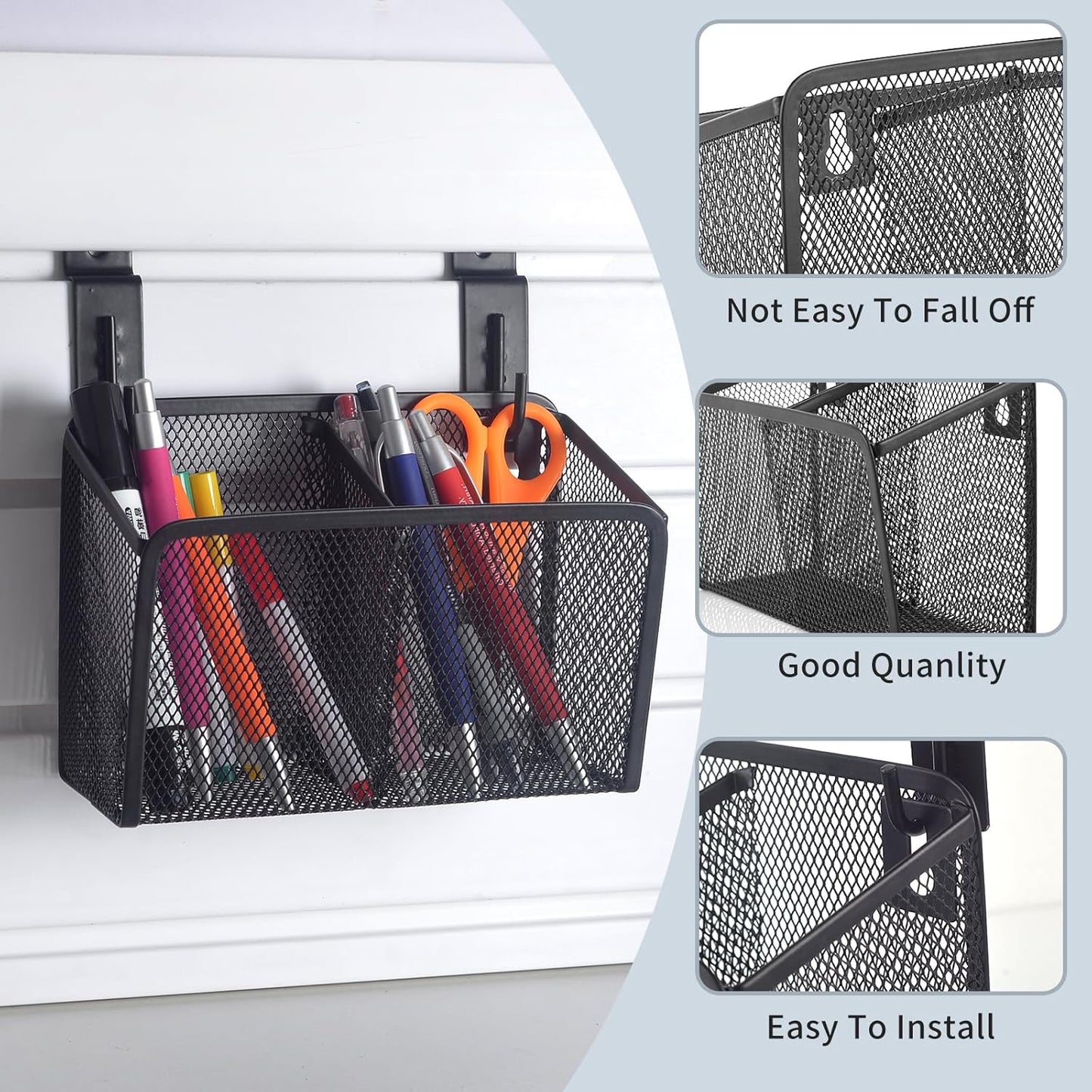 Wall Hanging Pencil Holder With Slatwall J Hooks Slatwall Pencil Cup Wall Mounted Pen Holder Wall Marker Holder Metal Pencil Holder For Paintbrushes Pegboard Classroom Home