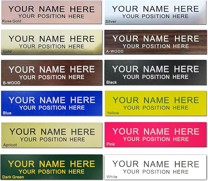 Personalized Office Name Plate 2"x 8" Customize Wall Door Sign NamePlate Adhesive Back