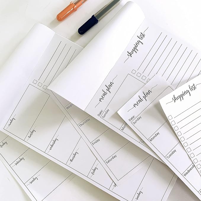 321Done Magnetic Meal Planning Notepad - Large Letter Size (8.5x11) Weekly Menu Planner Tear-Off Refrigerator Fridge Shopping List Meals Grocery Memo Pad - Perforated Sunday Start, Made in USA