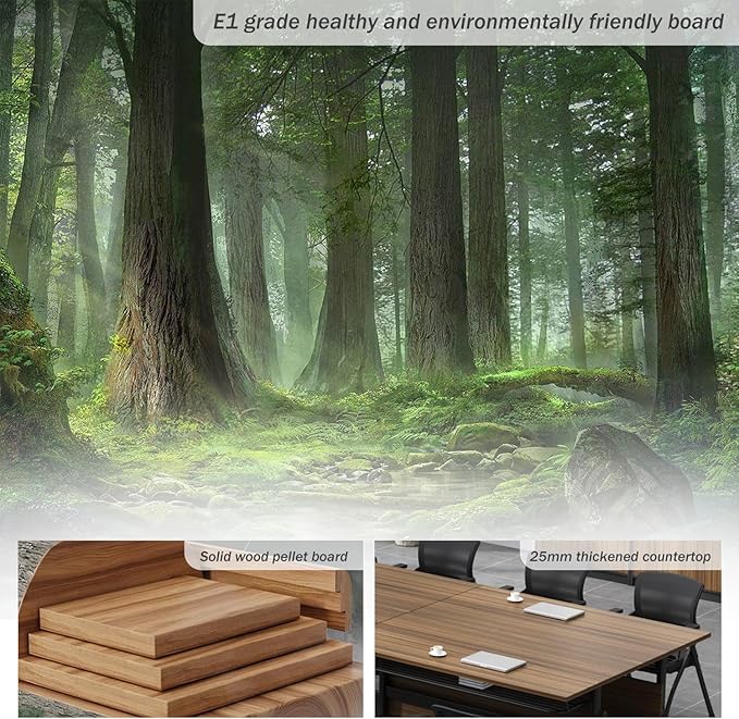 Foldable Conference Table Mobile Meeting Table,Large Modular Conference Room Tables for 2-10 People,Flip Top Mobile Training Table Rectangular Seminar Tables with Wheels for Office,Classroom,Warranty