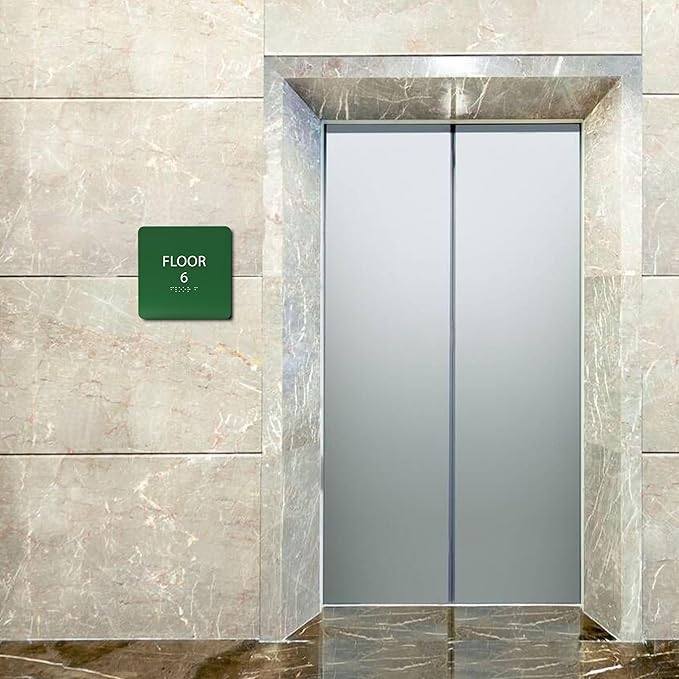 Royal ADA Floor 6 Sign with Braille – Made from Durable Acrylic and Ready to Mount