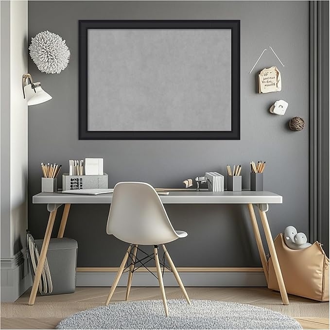 Amanti Art Black Framed Magnetic Board 23x31 Medium Vision Board for use with Magnets, 100% Metal Sheet to Display Items as Office Decor or for Home Organization in mudroom, Kitchen or Kids Room