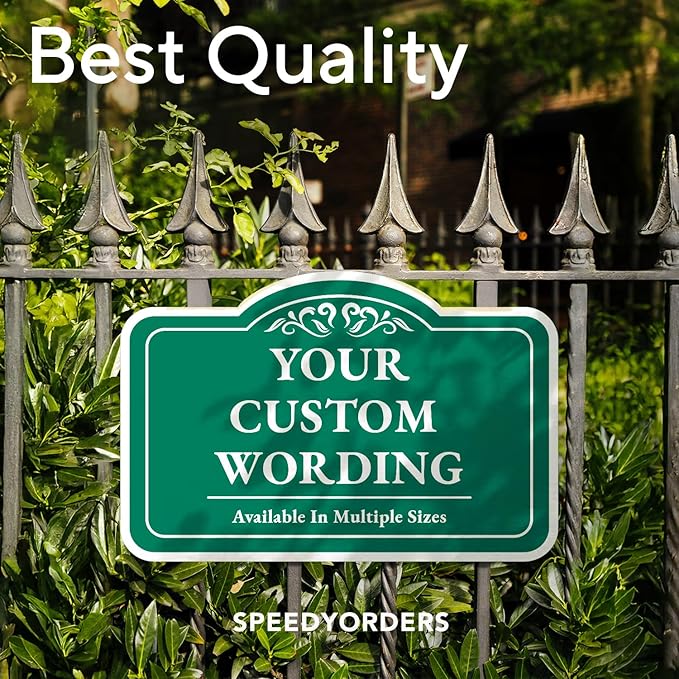 Custom Outdoor Metal Signs - Personalized Aluminum, Driveway Signs - Waterproof USA Made, Forest Green 18x12 In