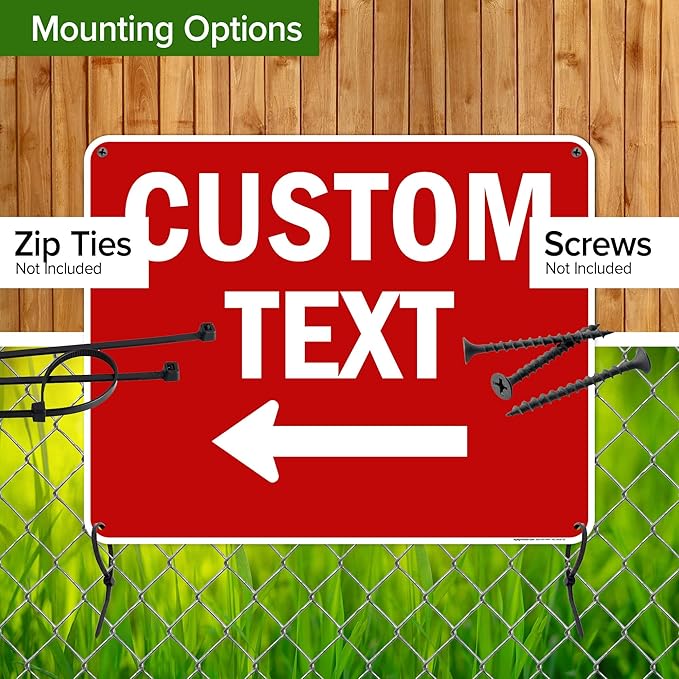 Custom Arrow,Custom Directional Sign, Left Arrow,24x30 Inches, 55 mil thick HDPE (high density polyethylene) Made in USA by My Sign Center