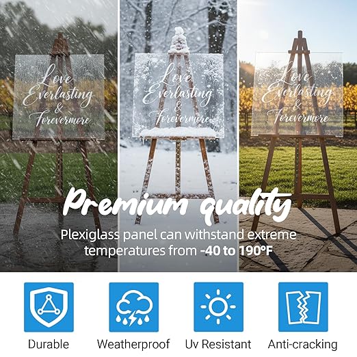 CALPALMY (2 Pack) 1/4" Thick Clear Acrylic Sheets - 16 x 20 Pre-Cut Plexiglass Sheets for Craft Projects, Signs, Display Cases, Sneeze Guard, and More - Cut with Engraver, Power Saw or Hand Tools