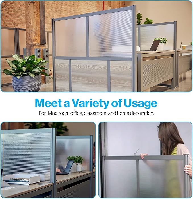 NBF Office Partitions - Cubicle Privacy Panel Wall Divider - Modern Room Separator with Quick Assembly - Indoor Laminate Free Standing Portable Room Divider Panel - 52" H x 73" W (Espresso)