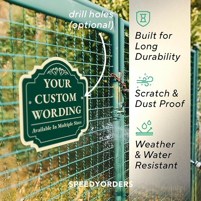 Custom Metal Signs, Personalized Aluminum - Outdoor/Driveway, Waterproof USA Made - Forest Green 8x8 In