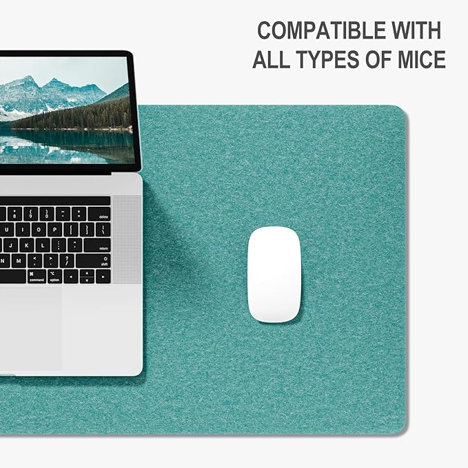Auhoahsil Felt Desk Mat, Minimalist Large Mouse Pad XXL 35.5 x 15.7 in, Desk Matt for Desktop, Keyboard, Laptop, Computer, Office, Work from Home, Gaming, Dark Green