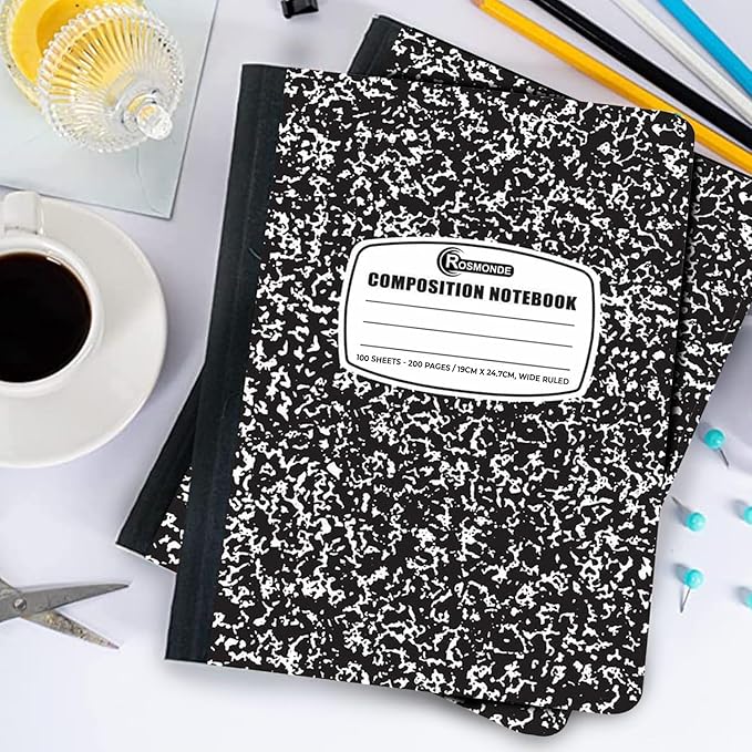 Rosmonde 5000 Pack (Pallet) Composition Notebooks Bulk, Wide Ruled, Jumbo Pallet of Composition Notebooks, 100 Sheets (200 Pages), 9-3/4 x 7-1/2, Bulk Supplies for School & Office, 4-7 Days Transit