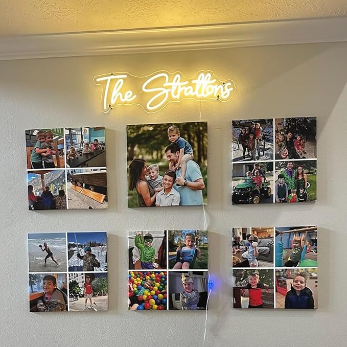 Custom Neon Sign Wedding Last Name, Plug/Battery Operated Neon Lights Customizable for Backdrop Reception, Hanging Personalized Lighted LED Signs for Bar Business, Party, Kids Room Bedroom Wall Decor