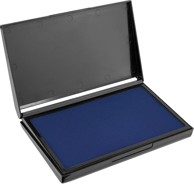MaxMark Large Blue Stamp Pad - 4-1/4" by 7-1/4" - Premium Quality Felt Pad