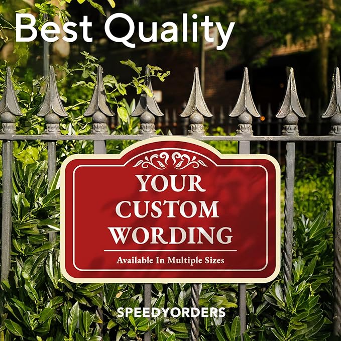 Custom Decorative Metal Sign 'Design 1 Red Brick' 14x10 In - Personalized Aluminum Driveway Sign, Waterproof, Made In USA