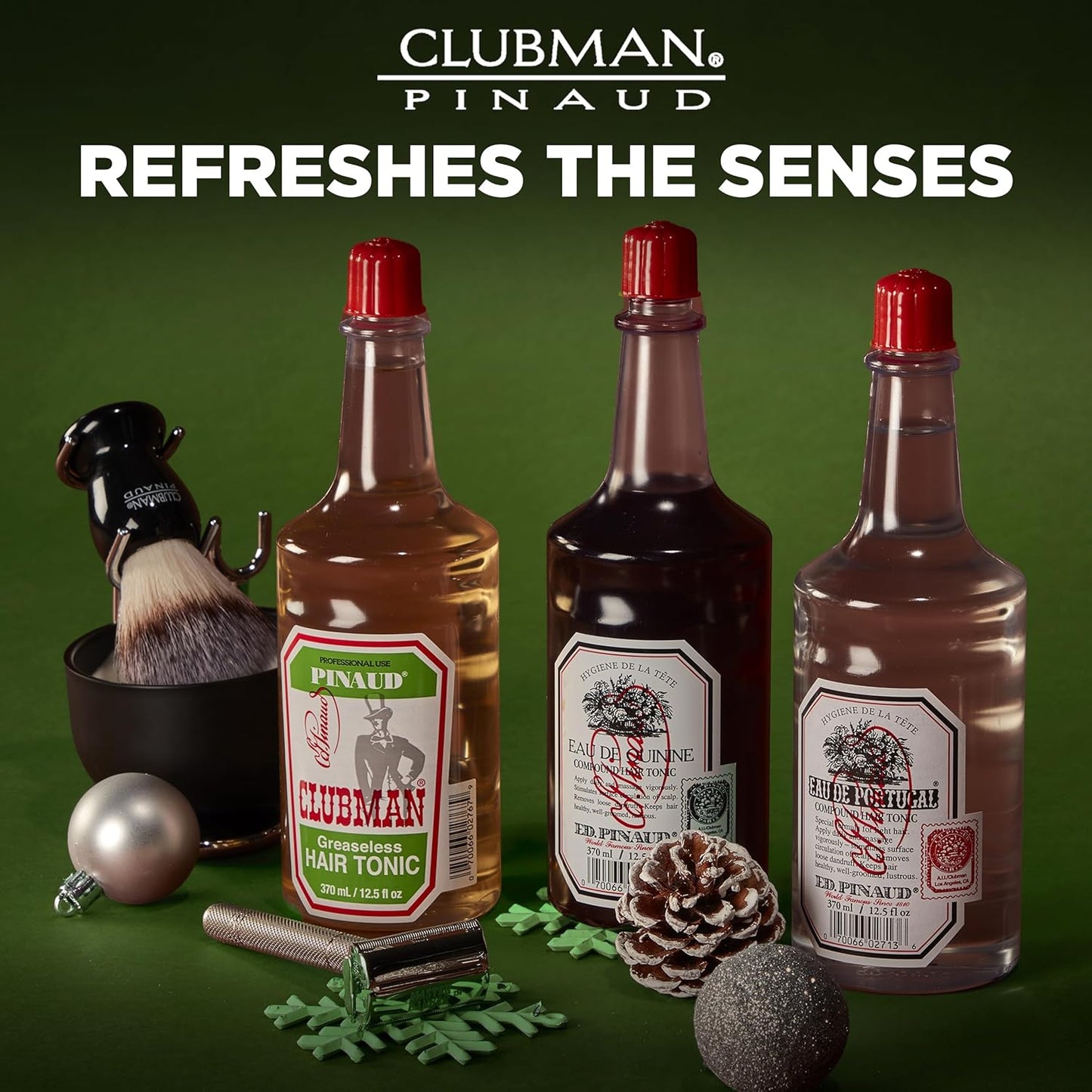 Clubman Pinaud Hair Tonic for Men – Classic Greaseless Hair Tonic for Hair Growth, Strengthening Scalp Treatment, 12.5 fl oz