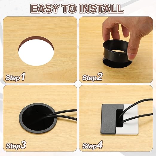 PATIKIL 2.8inch Desk Grommet, 6Pcs Cable Grommet Wire Management Cable Hole Cover Cord Organizer for Office Home Table Countertop, White