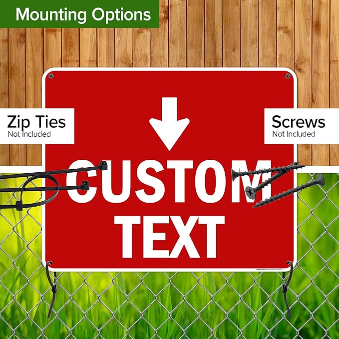 Custom Arrow,Custom Directional Sign, Down Arrow,24x30 Inches, Rust Free .063 Aluminum, Fade Resistant, Made in USA by My Sign Center