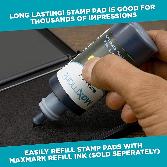 MaxMark Large Premium Olive Green Ink Stamp Pad - 4-1/4" by 7-1/4" - Premium Quality Felt Pad