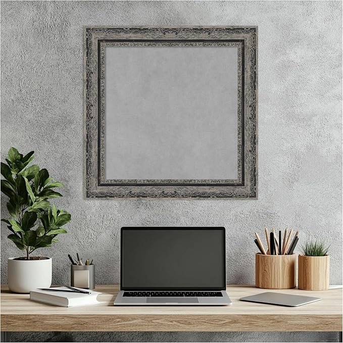 Amanti Art Black Framed Magnetic Board 20x20 Small Vision Board for use with Magnets, 100% Metal Sheet to Display Items as Office Decor or for Home Organization in mudroom, Kitchen or Kids Room