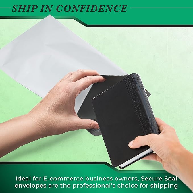 100 Pack Secure Seal White Poly Mailers Shipping Bags - Safe Shipping with 14x17 Mailers Poly Bags - E-Commerce Poly Bags for Shipping - Self Sealing 2 Mil Poly Shipping Envelopes