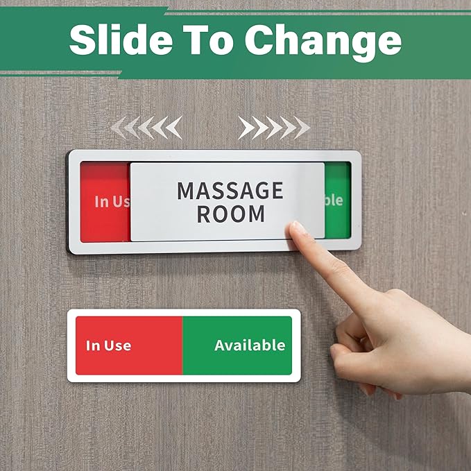 Doctor's Office Sign,Do Not Disturb- In Use/Available Slider Signs for Medical Clinics Hospital,Vacant Occupied In Session Door Sign